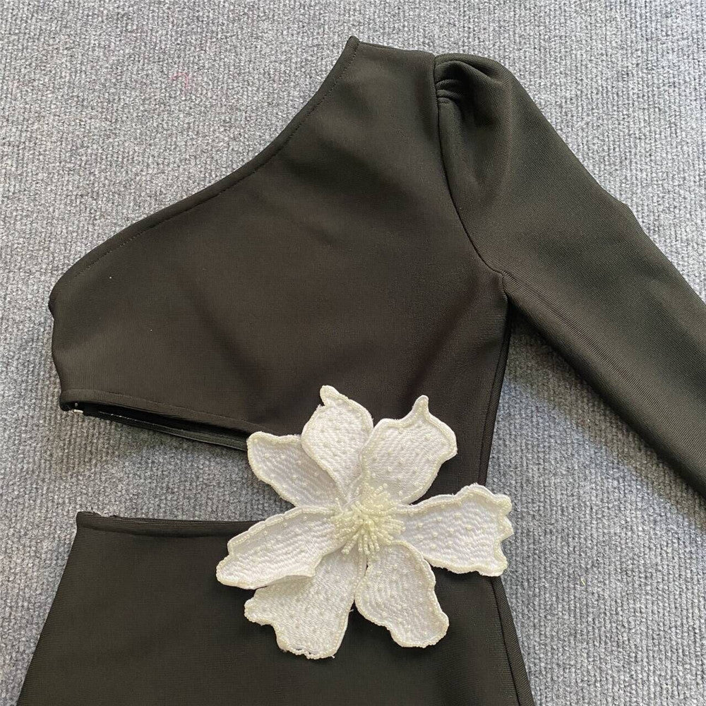Women's Fashion Flower Slim Fit Bandage Dress