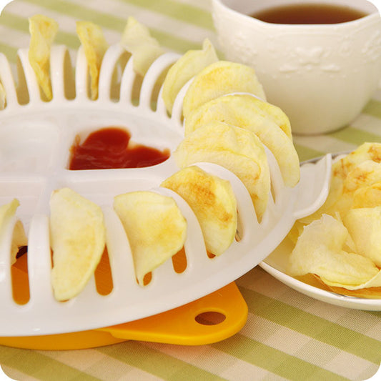 Creative Microwave Chips Maker Fruit Potato Crisp Snack Food-grade Plastic DIY Tray Home Kitchen Tool