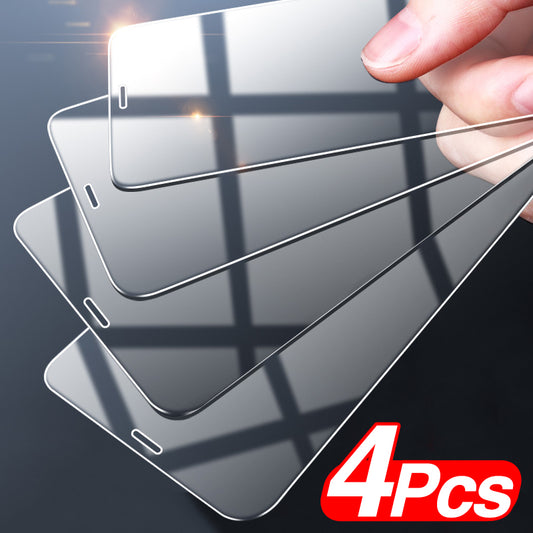 Compatible with Apple, 4Pcs Full Cover Tempered Glass For iPhone 12 Pro Max Screen