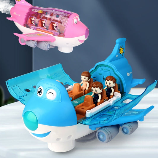 Electric Universal Cartoon Airplane Lights Music Rotation Toys