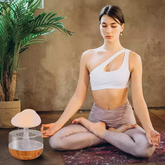 Wholesale Raining Cloud Aroma Mushroom Lamp Aromatherapy Essential Oil Diffuser Micro Humidifier Raining Cloud Night Light