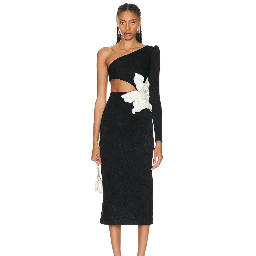 Women's Fashion Flower Slim Fit Bandage Dress